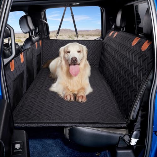 Dog Car Seat Cover for Back Seat (Black with Removable Surface / XL-for Full Size Truck)