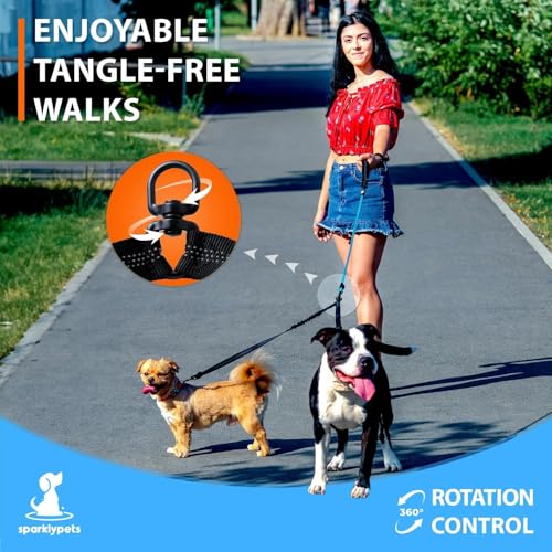 Double Dog Bungee Rope Leash for 2 Small Dogs (Green)