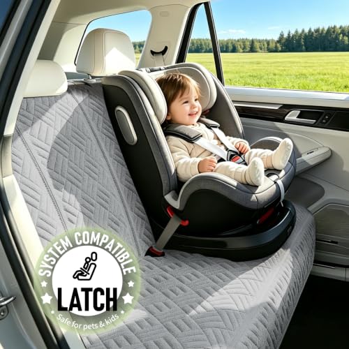 Dog Car Seat Cover for Back Seat (Grey / Large-56"W)