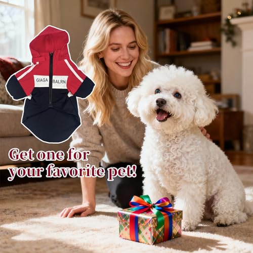 Dog Raincoat Waterproof Dog Rain Jacket Detachable Hood (Red / Medium (8-10Ibs))