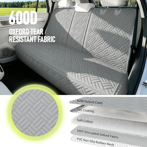 Dog Car Seat Cover for Back Seat (Grey / Small-52"W)