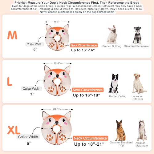 Dog Cone Collar Alternative After Surgery (Fox / XL(Neck:18"-21"))