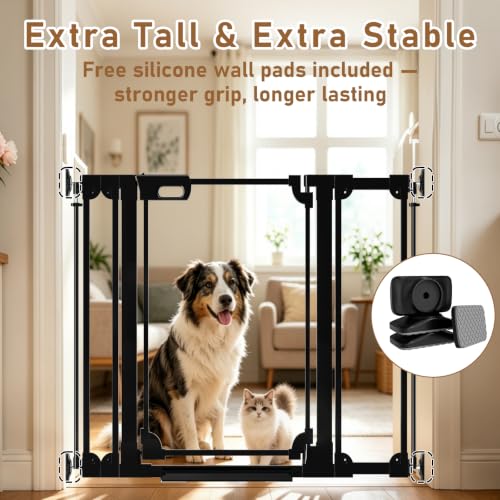 40" Extra Tall Clear Acrylic Dog Gate 29.52 (Black / 29.52-37.79"W x 40"H)