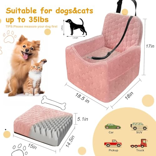 Dog Car Seat for Small (Pink / Medium)