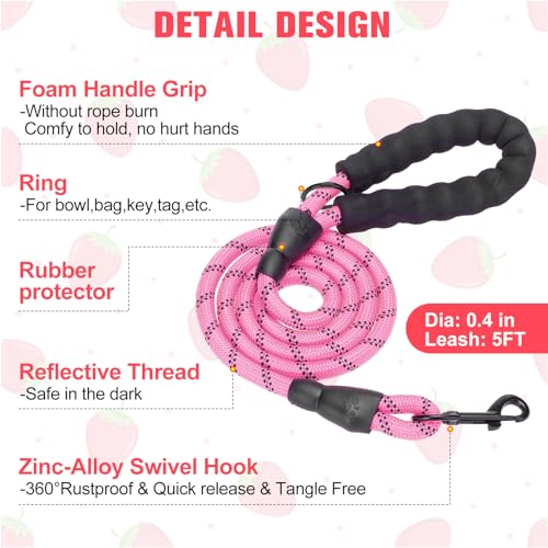 Small Dog Harness and Leash Set (XSmall(Chest Girth 13" - 14.5") / Strawberry)