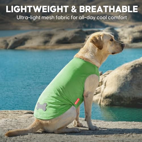 2Pack Dog Shirts for Medium Large Dogs Breathable Mesh Tank Top (XX-Large (40-55lbs) / 2# 2Pack (Hawaii+Green))