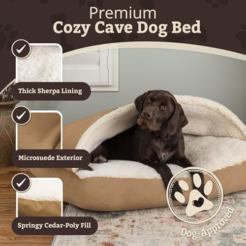 Rectangle Cozy Cave Dog Bed (Camel / Extra Large)