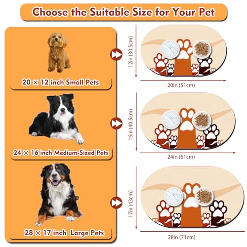 Cat Food Mat 24''x16'' (24''x16'' / Beige Paw)