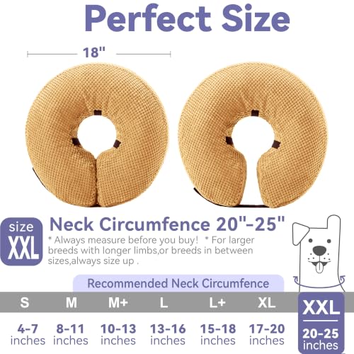 Inflatable Dog Cone Collar (XXL(Neck 20"-25") / Yellow)