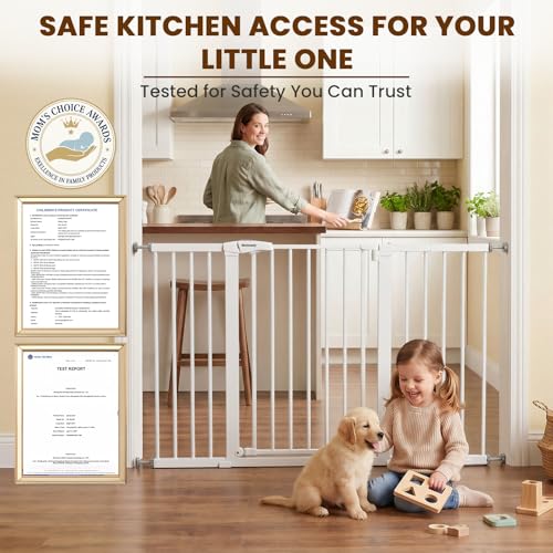 36" Extra Tall Baby Gate for Doorways (White / 29.7-57"W x 36"H)