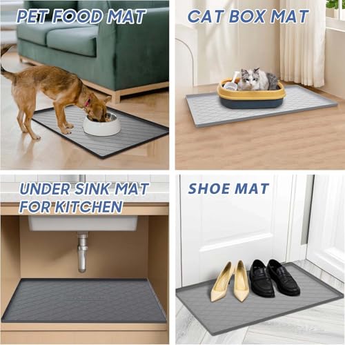 Pet Food Mat 28 x 22 in (Khaki / 28"L x 22"W)