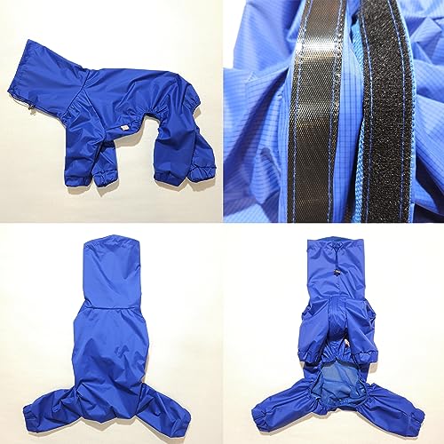 D Doggy Star Italian Greyhound Raincoat Waterproof Jacket Windbreaker Clothes Whippet for Dog (XL / Raincoat Blue)