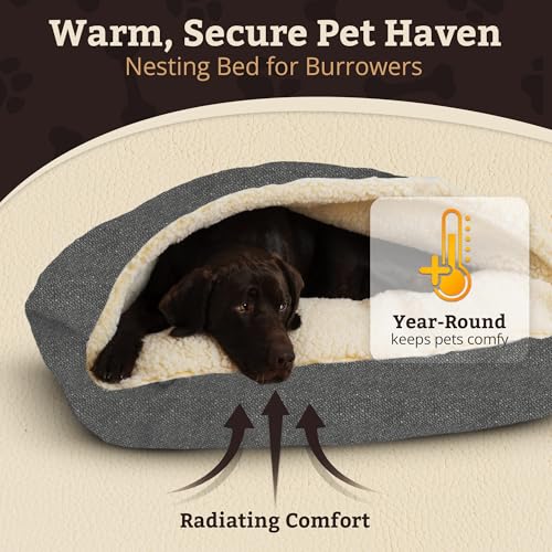 Rectangle Cozy Cave Dog Bed (Merlin Pewter / Large)