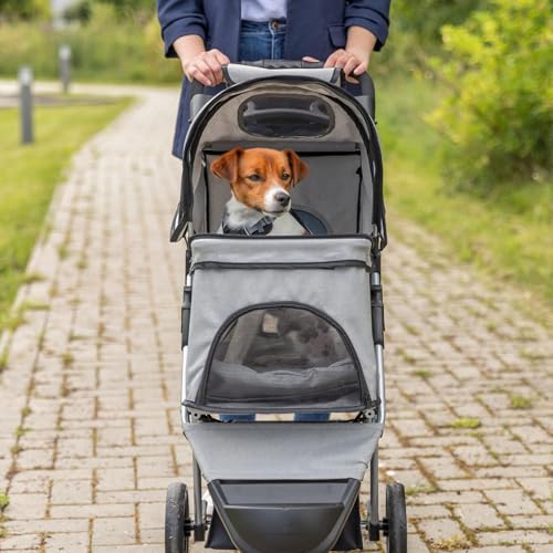 Pet Stroller for Small Dogs & Cats (Gray)
