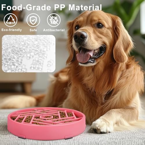 Slow Feeder Dog Bowls Large Medium Breed (Pink)