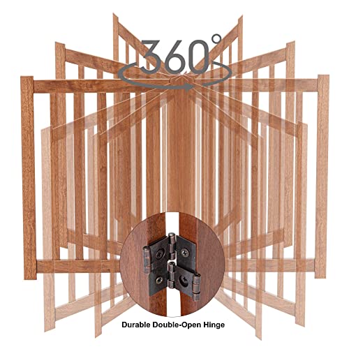 Wooden Free Standing Dog Gate 40" W x 24" H (Brown Oak / 40"W x 24"H)