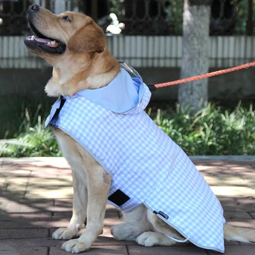 Dog Raincoat Reversible (Light Blue / Medium(13-22lb))