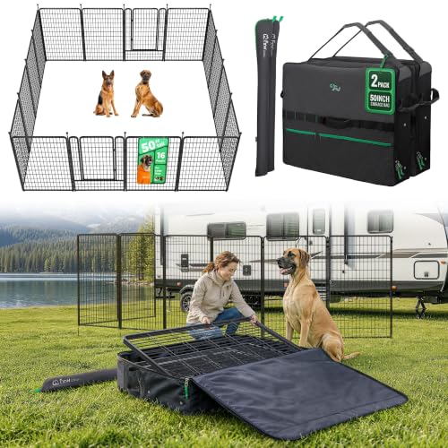 Rollick Dog Playpen with Storage Bags (Black / 50"H)