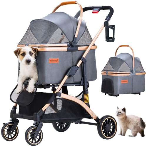 Pet Stroller for Small Dogs Cats (Gray)