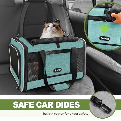 Cat Carrier 18"x11"x11" TSA Approved Ventilated Pet Air Travel Cage (Turquoise / 18.0"L x 11.0"W x 11.0"H)