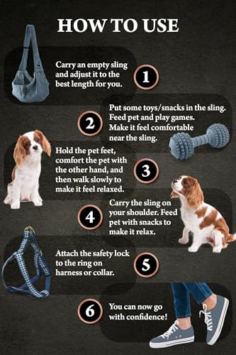 Dog Sling Carrier for Small Dogs 5 (Grey / 18.0"L x 10.0"W x 6.5"H)