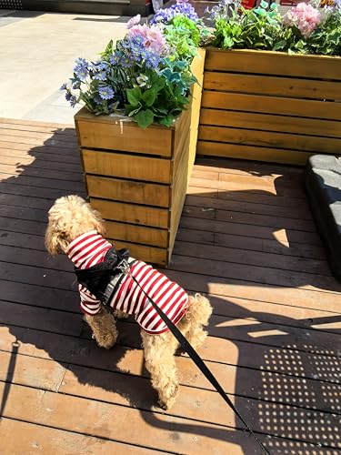 Turtleneck Dog Shirt Cute Doggie Embroidery Super Soft Dog Sweatshirt Stretchy Striped Puppy Pullover for Cats Small Medium Large Dogs (Red Striped / X-Large)