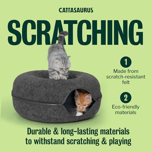 Peekaboo Cat Cave Donut for Multiple & Large Cats up to 30 (Dark Gray / Large)
