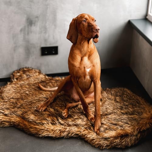 Faux Fur Orthopedic Dog Bed (Brown / Large/Extra Large)