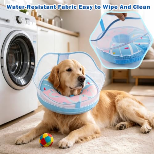 Inflatable Dog Donut Collar (BluePink / S (Neck 7"-9.5"))