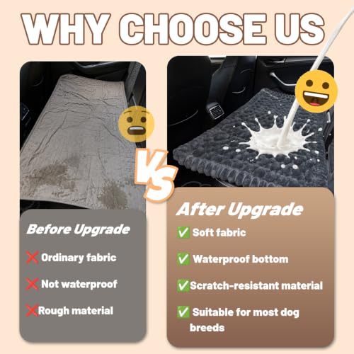 Dog Car Seat Waterproof Bed Cover Back Seat Grey 23.6”x51” (Grey / 23.6”x51”)