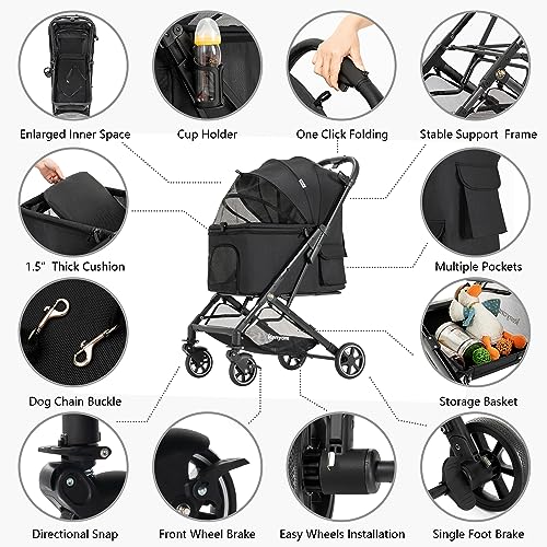 Medium Dog Stroller (Black)