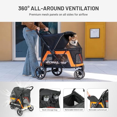 Dog Stroller for Medium & Small Dogs (Black)
