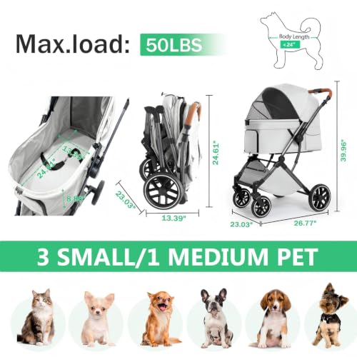 Pet Stroller for Small (Grey)