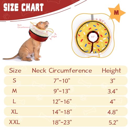 Elevated Inflatable Dog Cone Collar Alternative After Surgery (Donut Yellow / M(Neck 9"-12.5"))