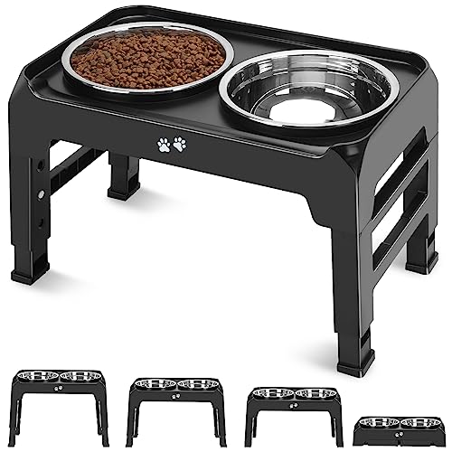 Elevated Dog Bowls (Black / 8" for Medium Dogs)