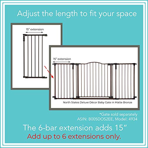 6 Bar Extension for Deluxe Décor Gate (Matte Bronze / 15" Wide)