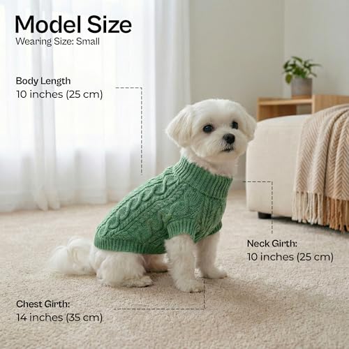 Unisex Dog Sweaters (XS / Cable Knit Green)