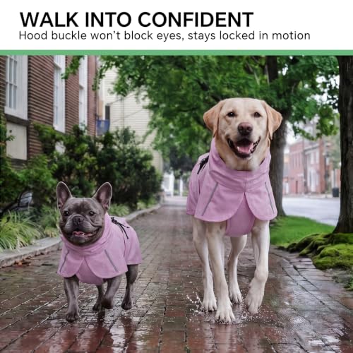 Dog Raincoat Adjustable Hooded Reflective Jacket with Pocket (Purple / XX-Large)