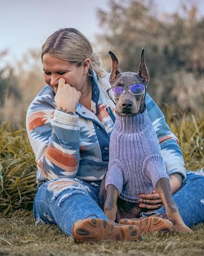 Cozy Soft Chenille Classy Striped Dog Sweater in Burgundy Red (20 inch / Burgundy Red)