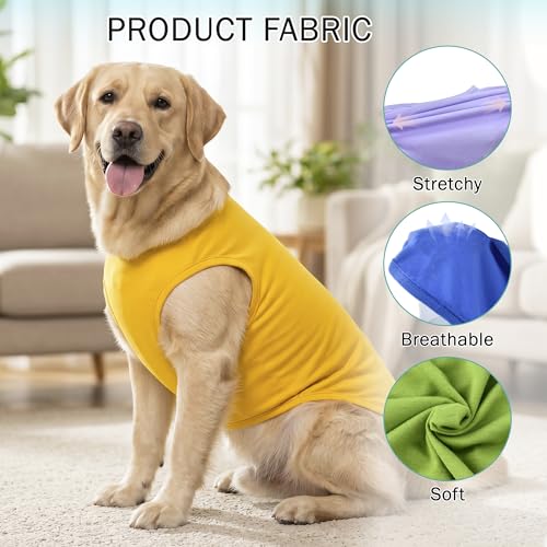 6 Pack Solid Color Dog Shirt Blank Pet Sleeveless Clothes Soft Puppy Cat T (3X-Large)