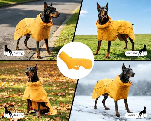 Dog Raincoat with Hood (yellow (Mesh Lining) / 3XL)