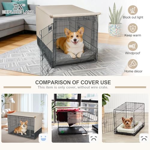Breathable Dog Crate Cover (18"L x 12"W x 14"H / Tan)