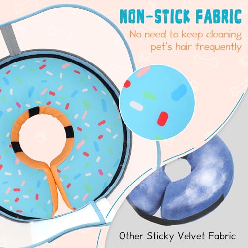 Elevated Inflatable Dog Cone Collar Alternative After Surgery (Donut Blue / M(Neck 9"-12.5"))