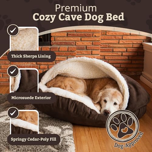 Cozy Cave Dog Bed (45.0"L x 45.0"W x 8.0"Th / Hot Fudge)