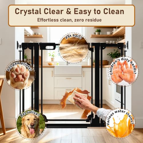 40" Extra Tall Clear Acrylic Dog Gate 29.52 (Black / 29.52-37.79"W x 40"H)