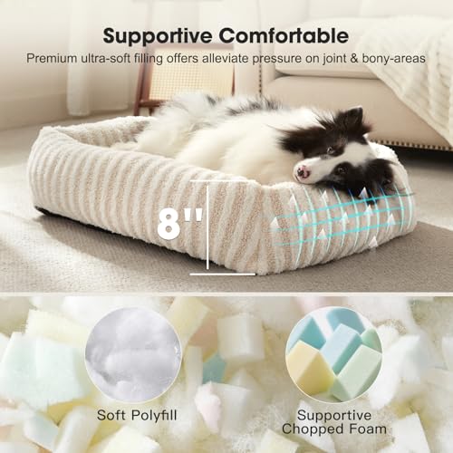 Dog Bed Medium Size Dog (White / M(30"Lx24"Wx8"Th))