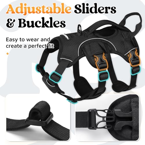 Escape Proof Dog Harness for Small (Black / Small)