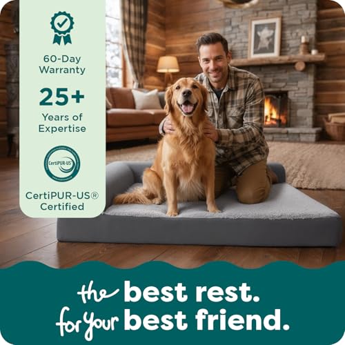 Orthopedic Dog Bed for Large Dogs w (Jumbo / Stone Gray)