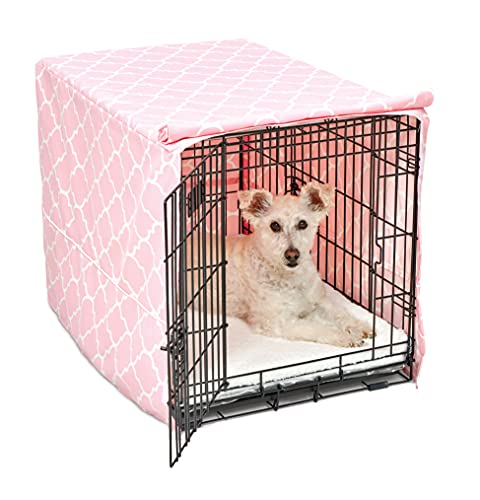 MidWest Homes for Pets Medium Dog Crate Cover Featuring Teflon Fabric Protector (Pink / 30 Inch)