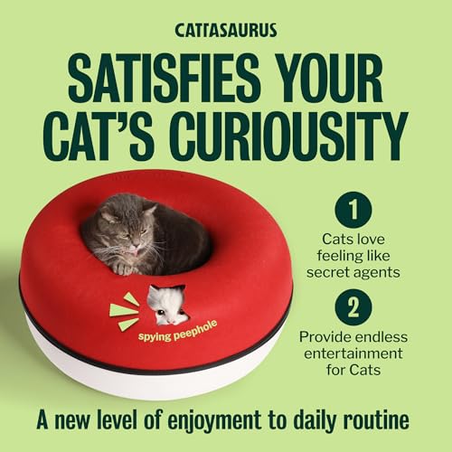 Peekaboo Cat Cave Donut for Multiple & Large Cats up to 30 (Ruby Snowball / Large)